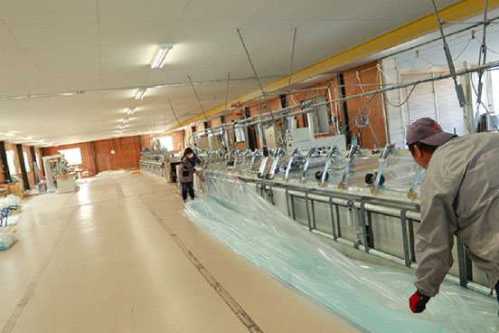 断裁作業の様子